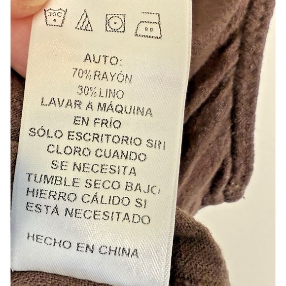 Sadie & Sage Cropped Tank Top Linen Blend Brown Lagen‎ Earthy Neutral Sz Small - Picture 5 of 5